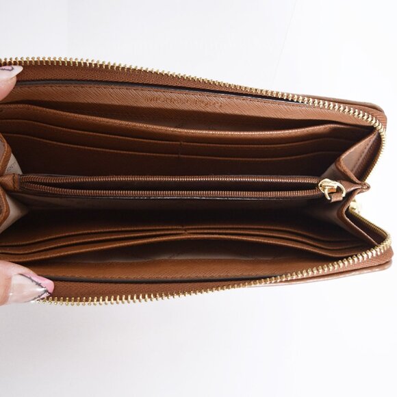 Michael Kors Beige Jet Set Travel Signature Canvas and Leather Three Quarter-Zip - Picture 11 of 15